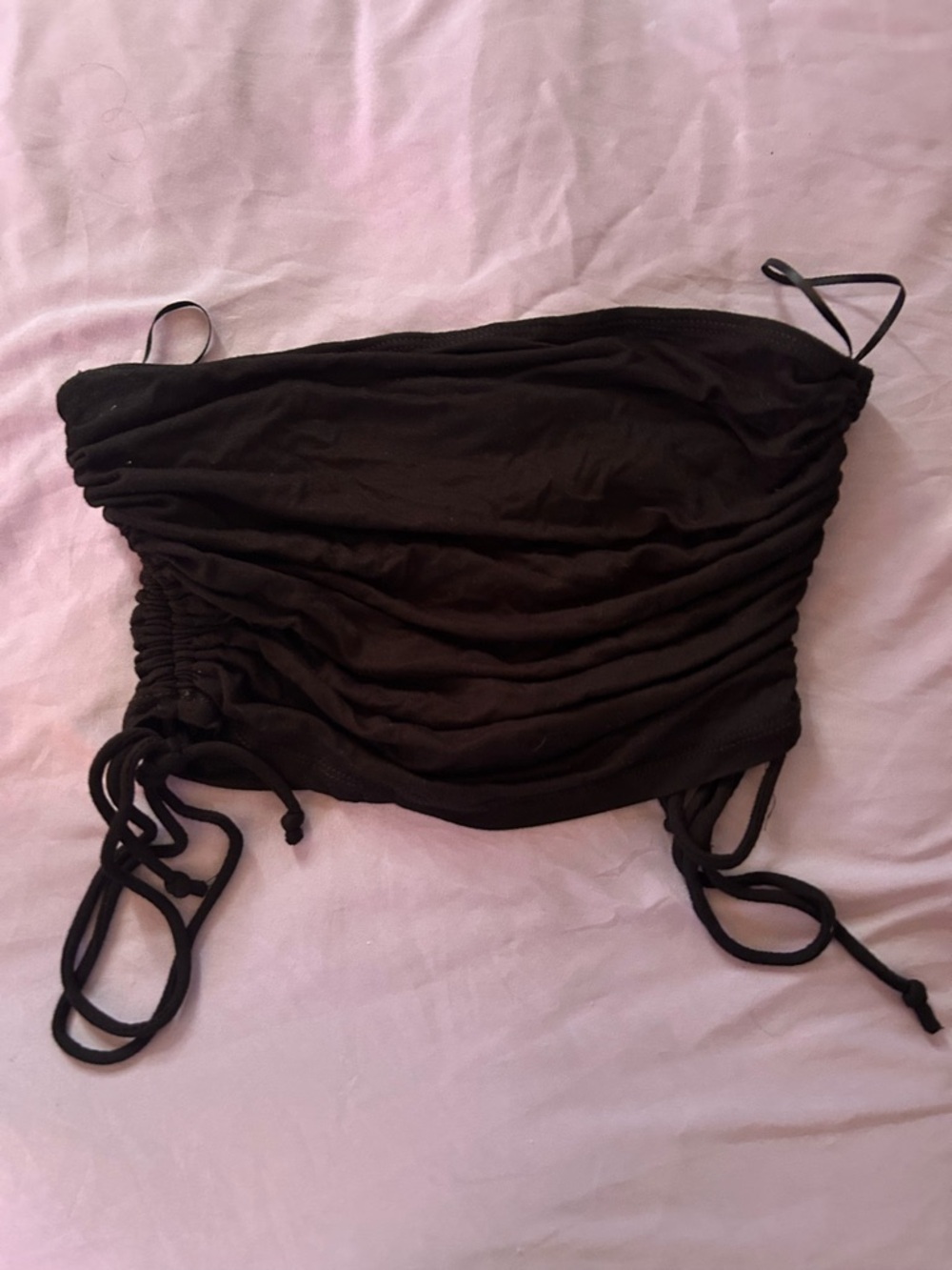 Black Ruched Tube Top